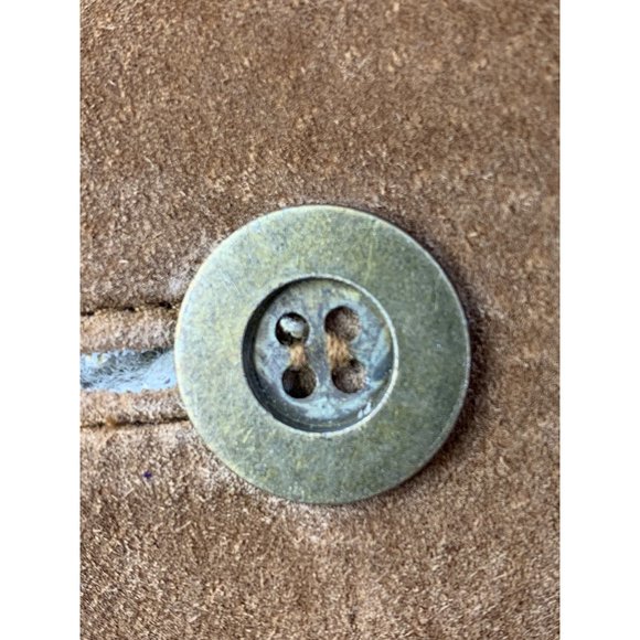 Boston Proper Patchwork Leather Midi Coat Size 12 Studs GUC 6635 Western - Picture 3 of 13